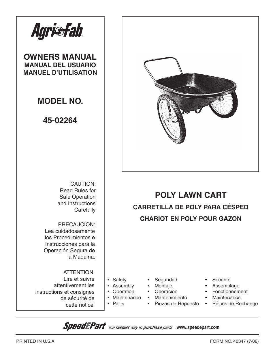 Poly Lawn Cart 45-02264