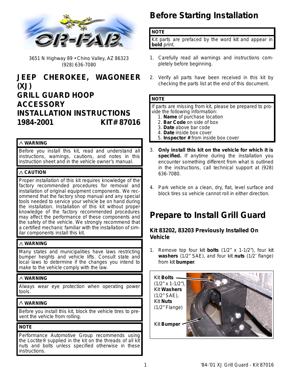 87016 BUMPER GRILL GUARD HOOP