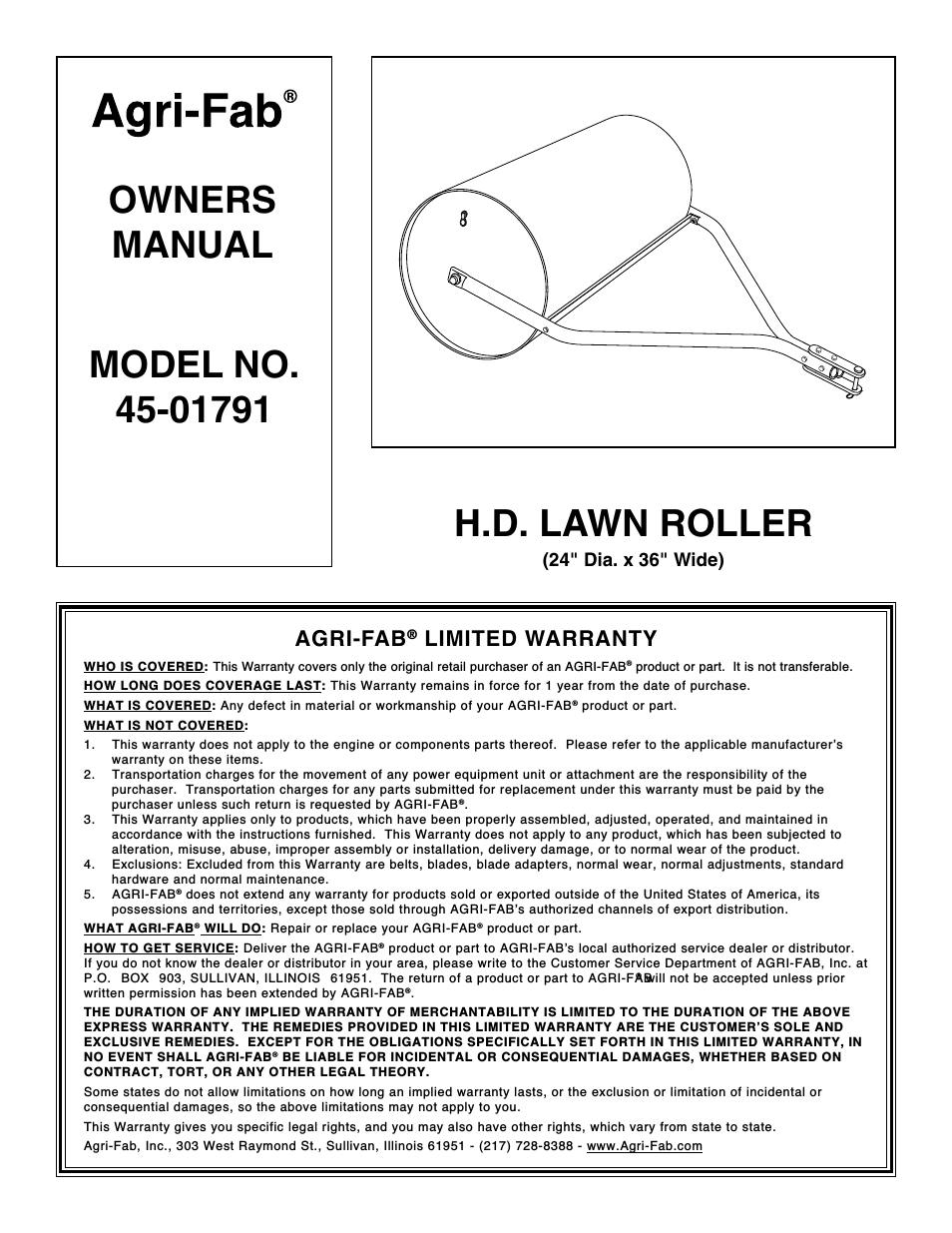H.D. Lawn Roller 45-01791