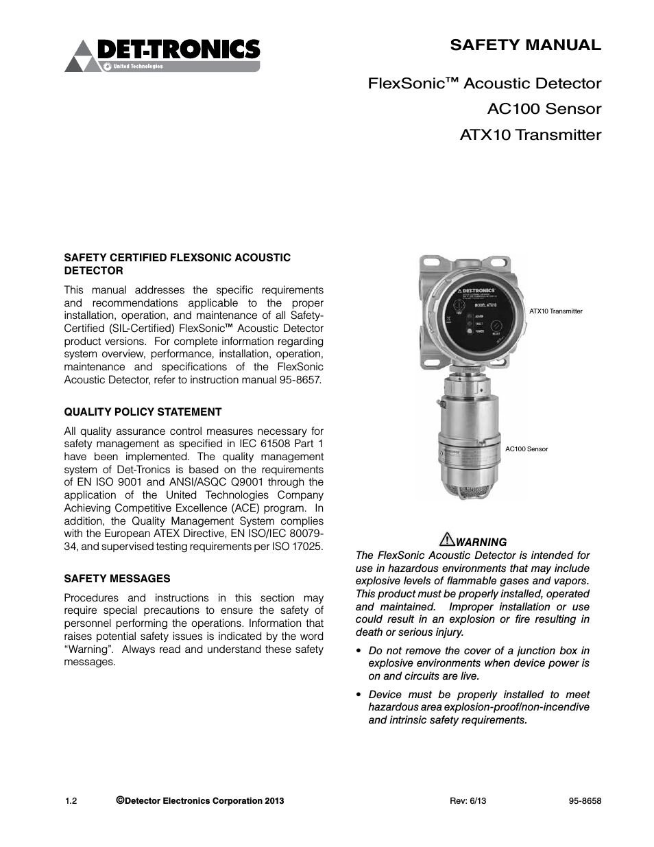 AC100 Sensor SAFETY MANUAL