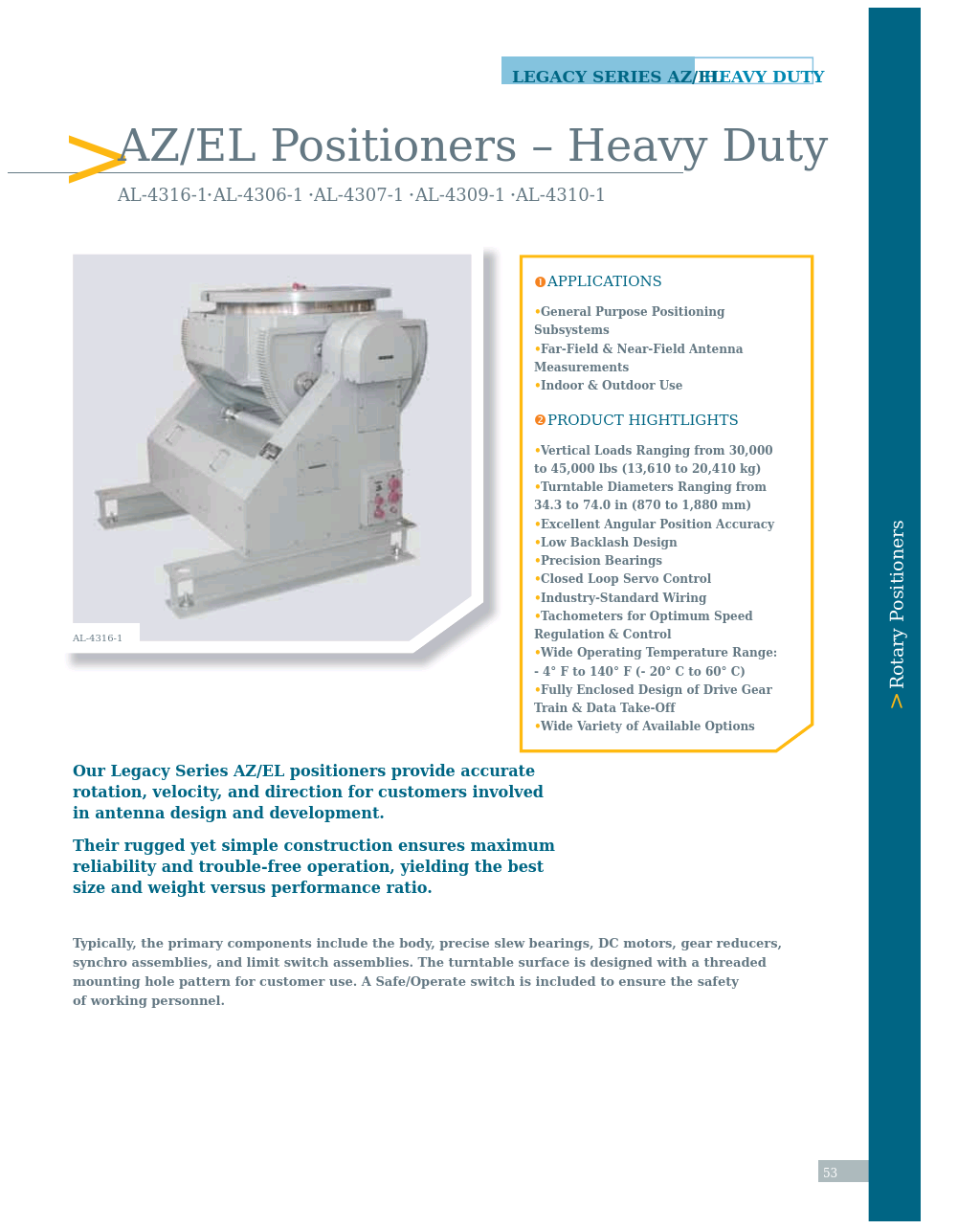 AZ, EL Positioners: Heavy Duty