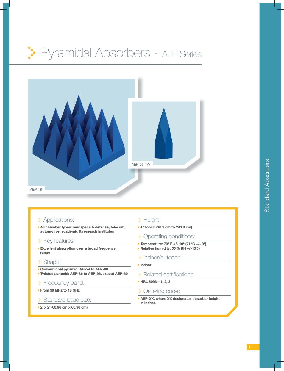 Pyramidal Absorbers - AEP Series
