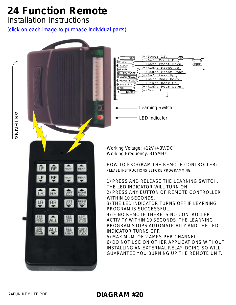 24 Function Remote