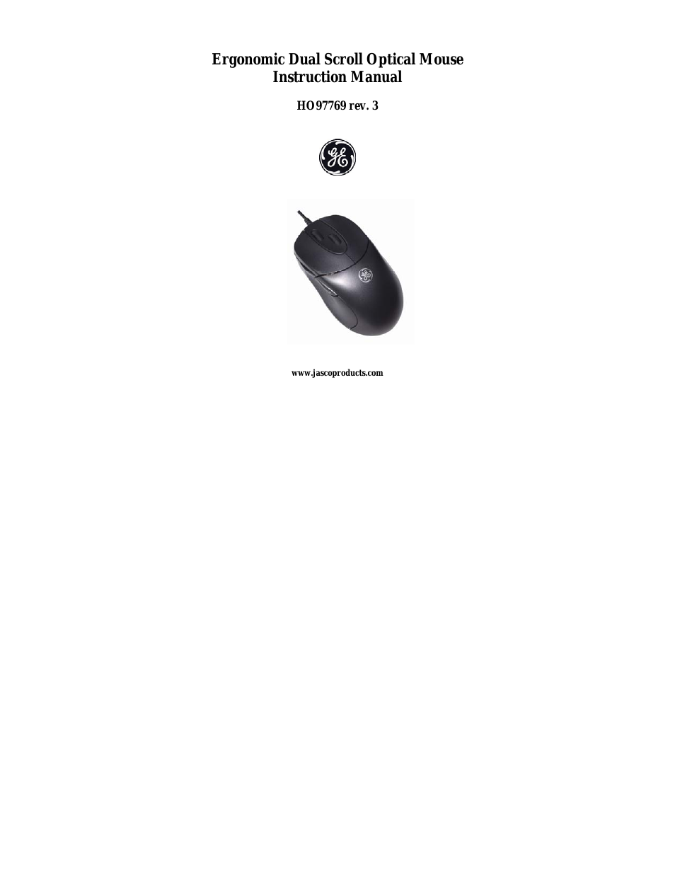 97769 GE Wired Dual Scroll Optical Mouse for PCs