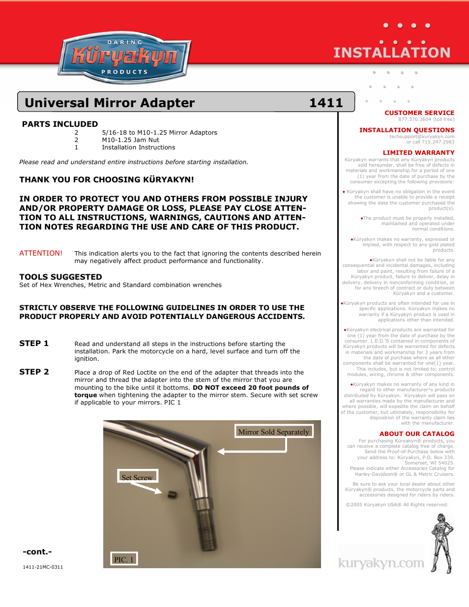 1411 Universal Mirror Adapter