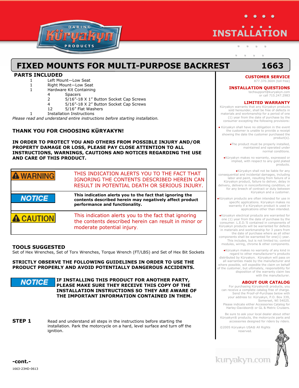 1663 FIXED MOUNTS FOR MULTI-PURPOSE BACKREST