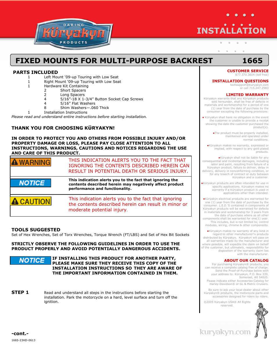 1665 FIXED MOUNTS FOR MULTI-PURPOSE BACKREST