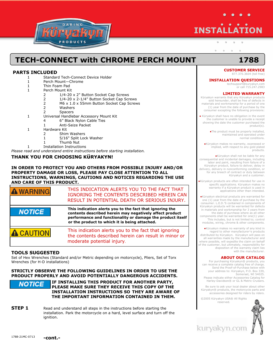1788 TECH-CONNECT with CHROME PERCH MOUNT