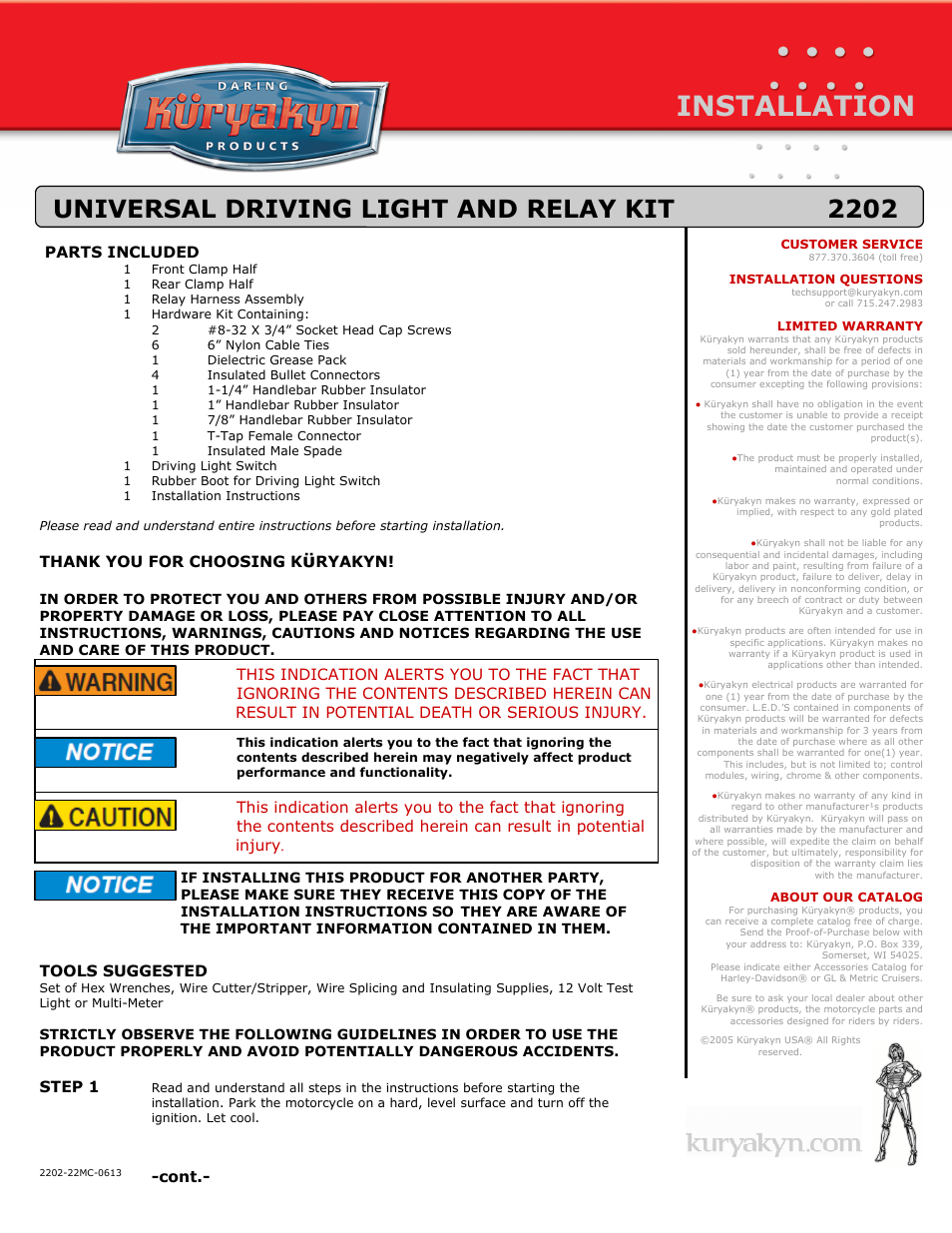 2202  UNIVERSAL DRIVING LIGHT AND RELAY KIT