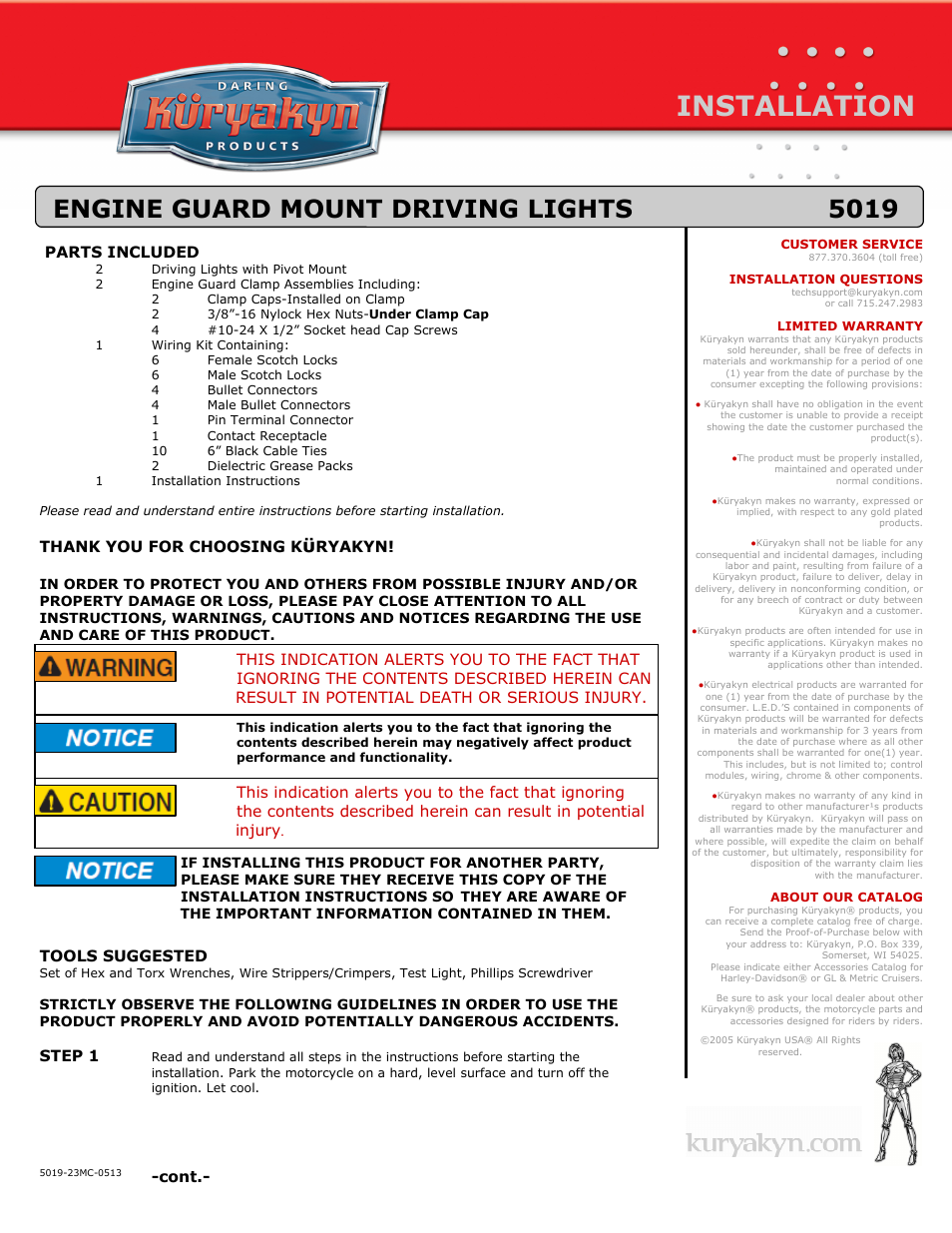 5019 ENGINE GUARD MOUNT DRIVING LIGHTS