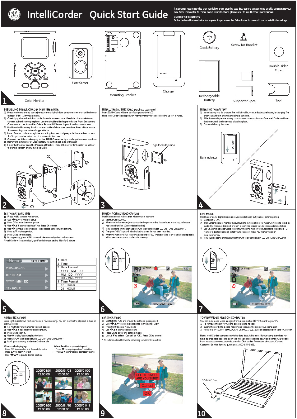 45227 GE IntelliCorder Camera System Quick Start Guide