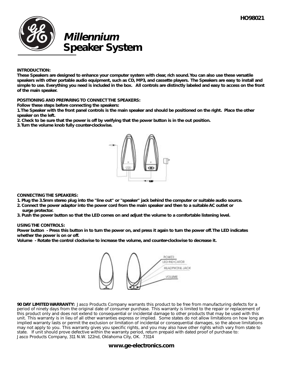 98021 GE Millennium Speaker System