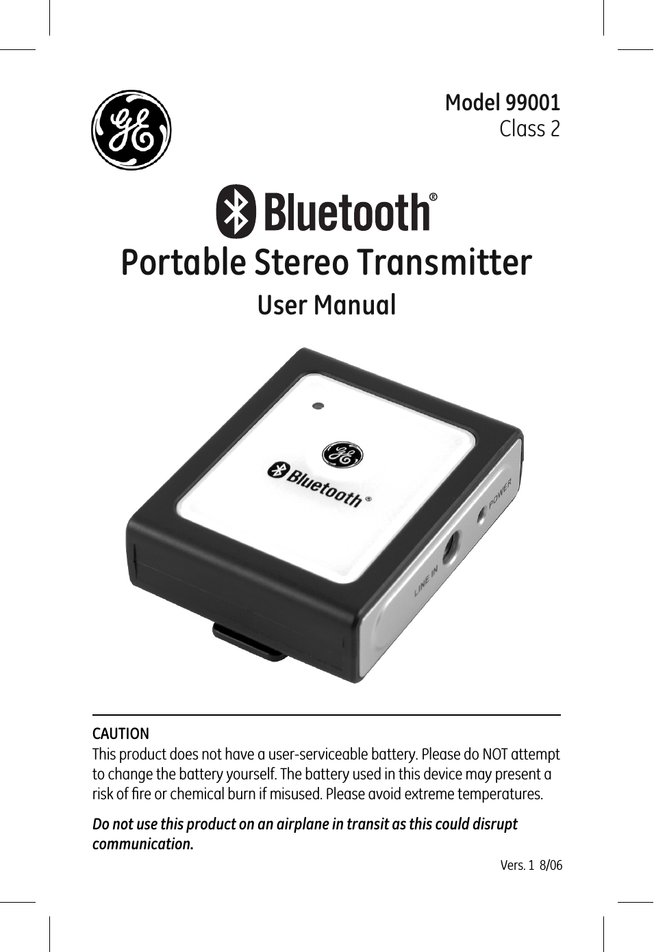 99001 GE Bluetooth Portable Stereo Transmitter