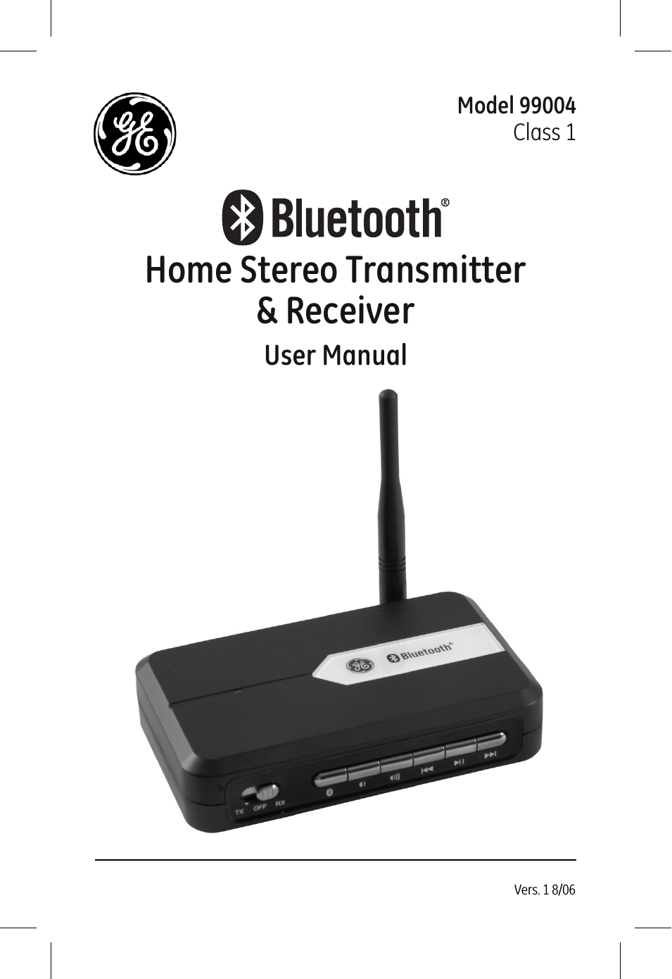 99004 GE Bluetooth Home Stereo Transmitter and Receiver