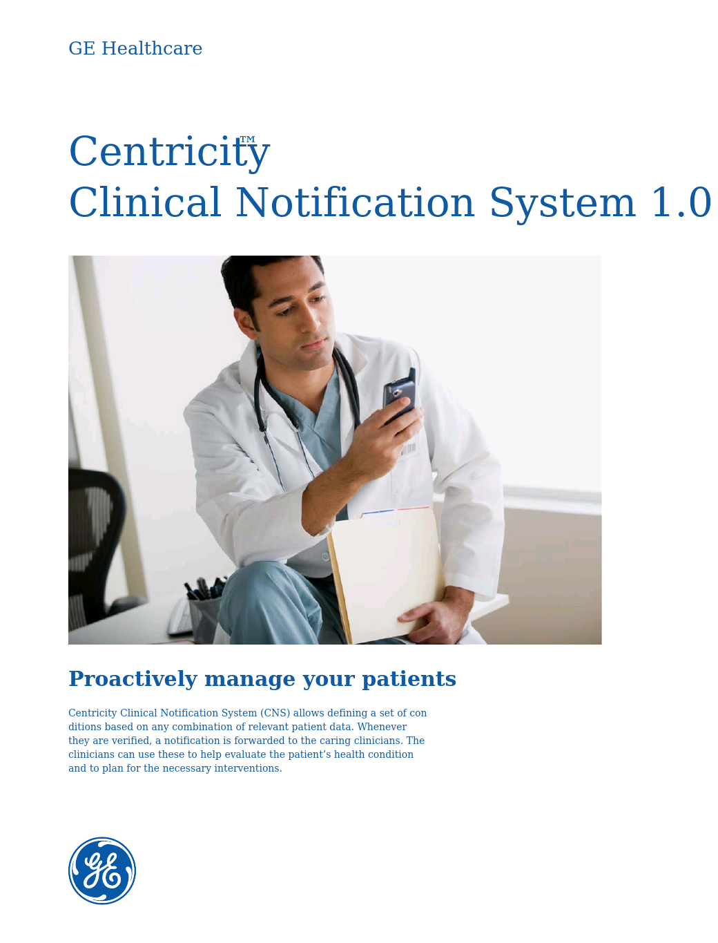 Centricity Clinical Notification System 1.0