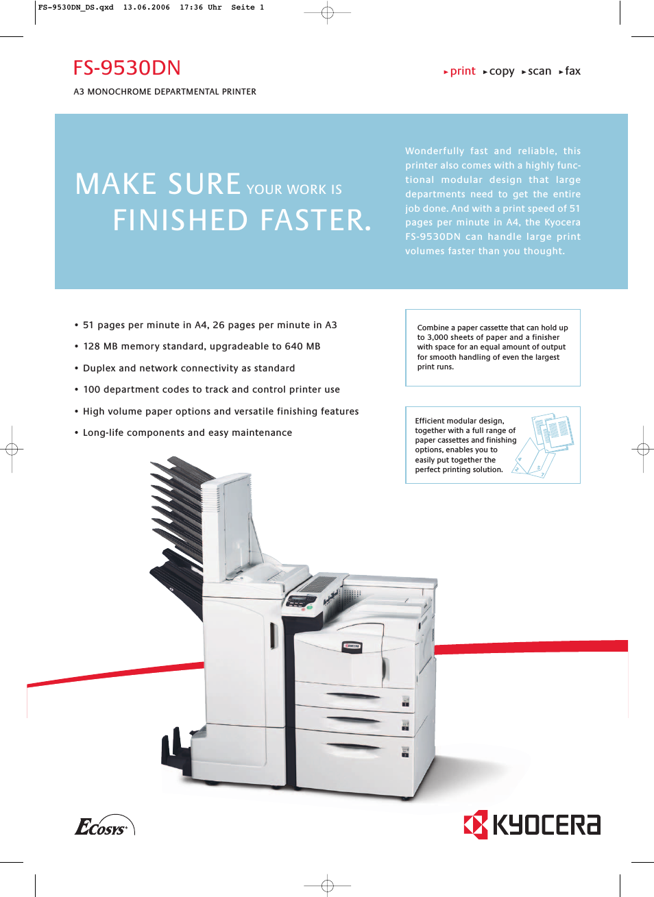 A3 Monochrome Departmental Printer FS-9530DN