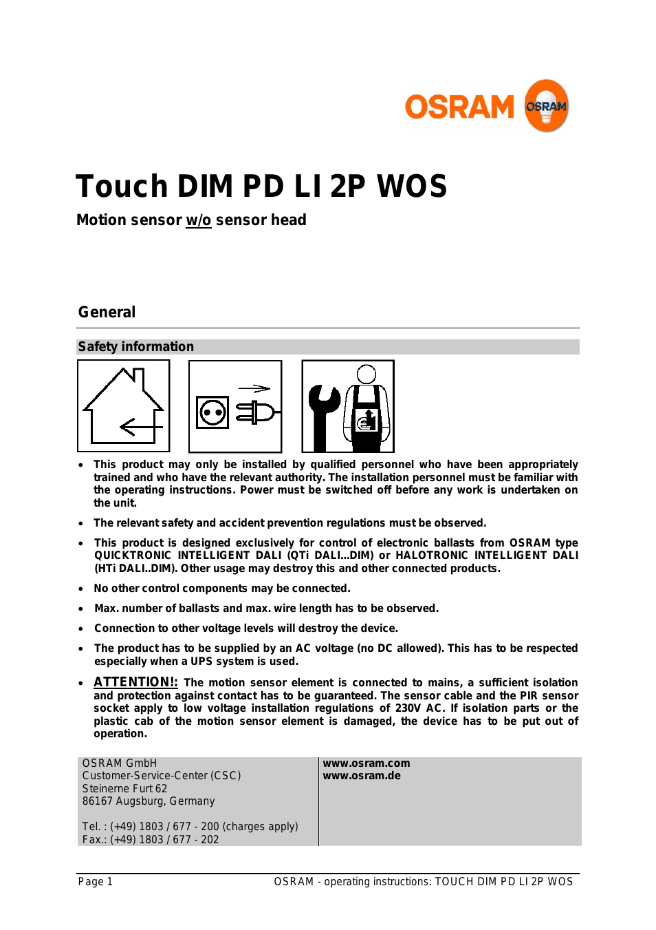 Touch DIM PD LI 2P WOS