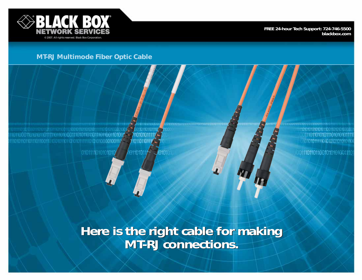 MT-RJ Multimode Fiber Optic Cable