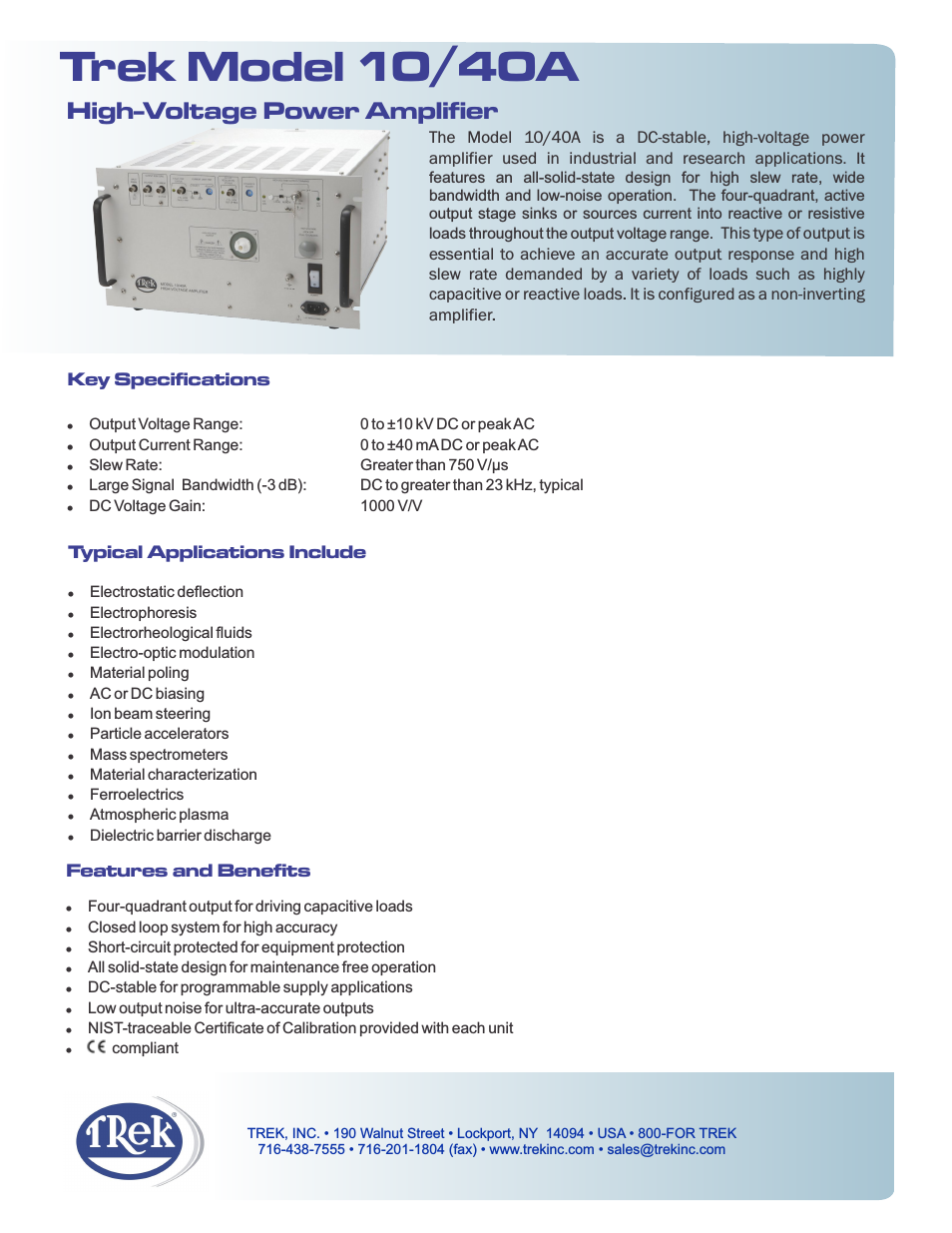 10-40A High-Voltage Power Amplifier