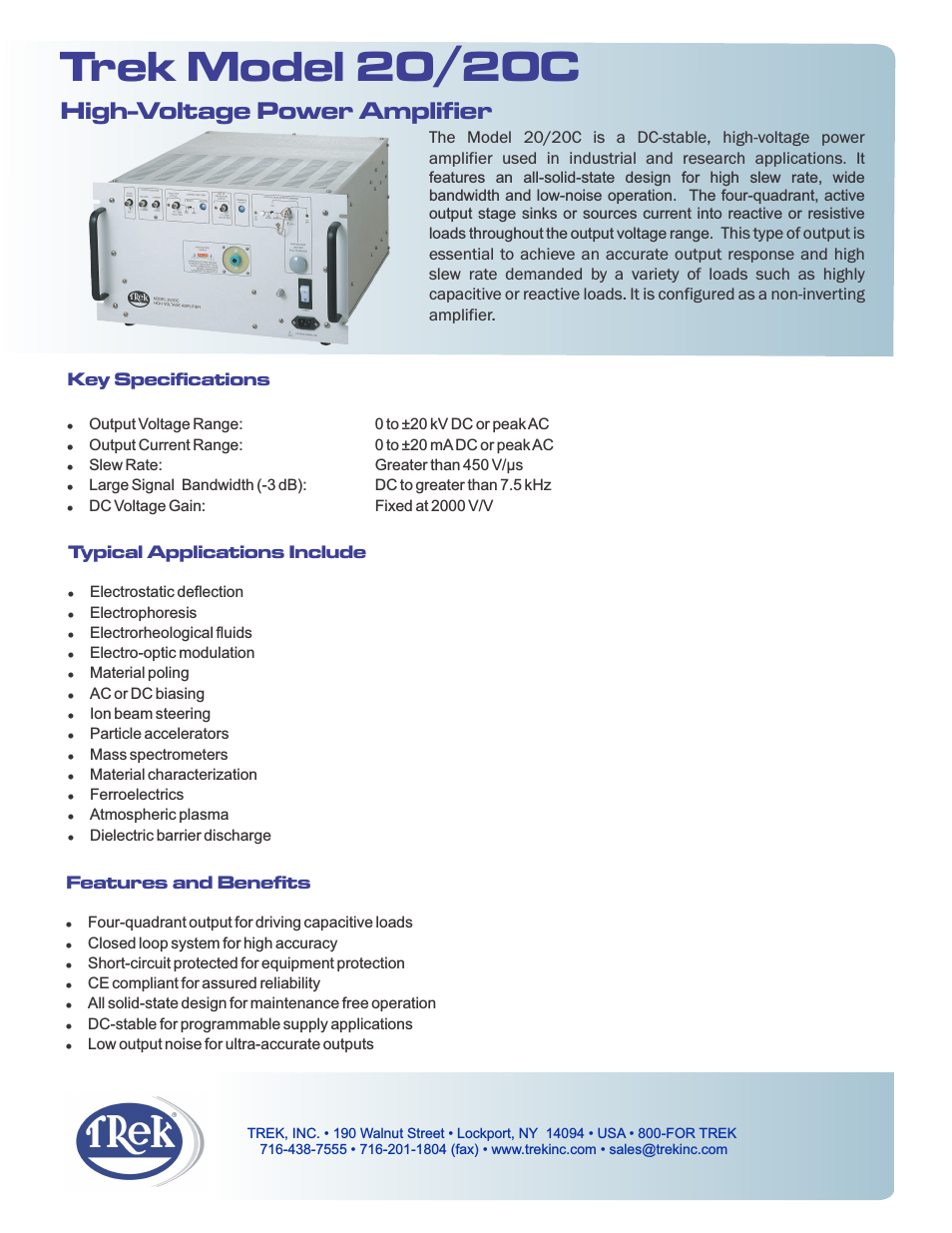 20-20C High-Voltage Power Amplifier