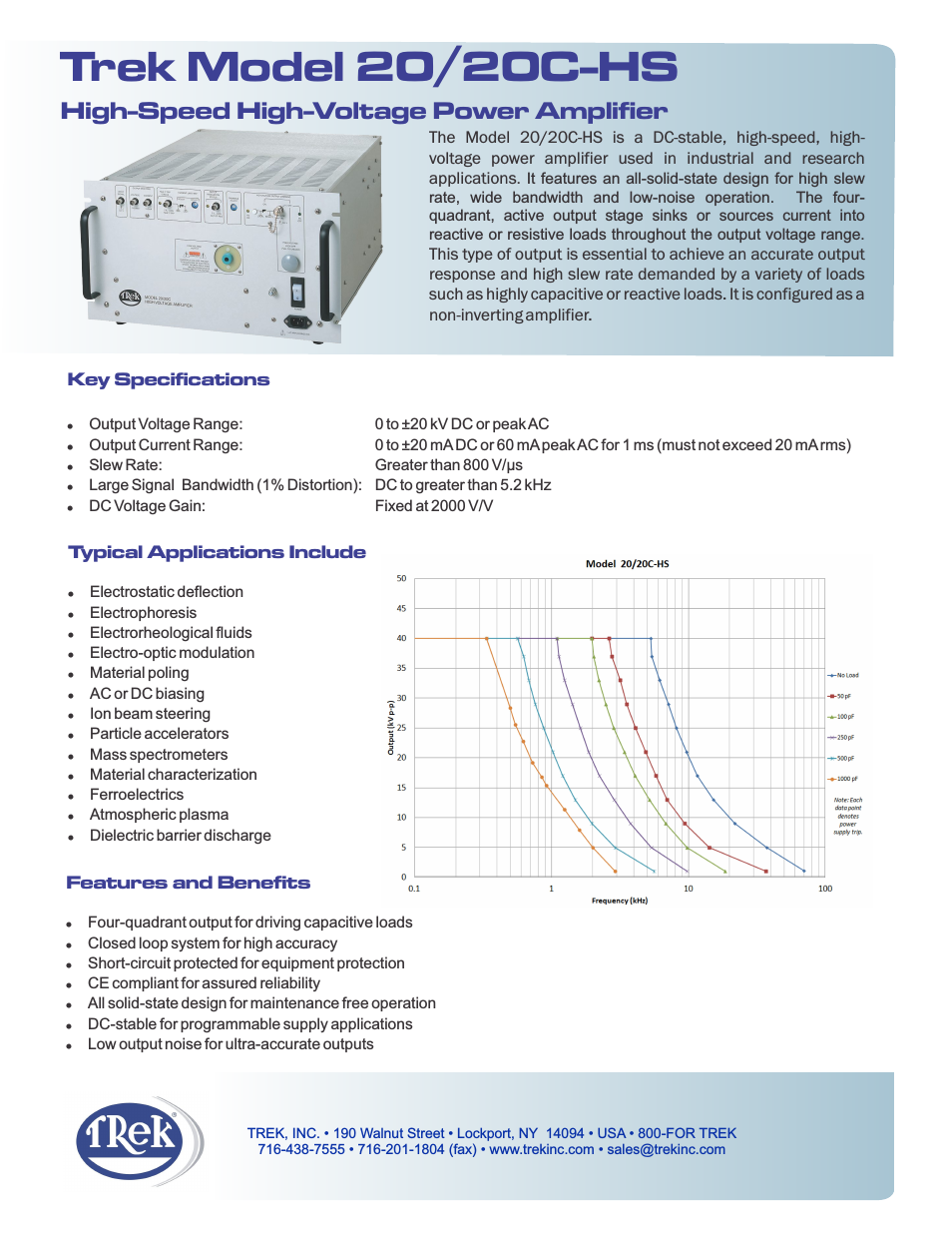 20-20C-HS High-Voltage Power Amplifier