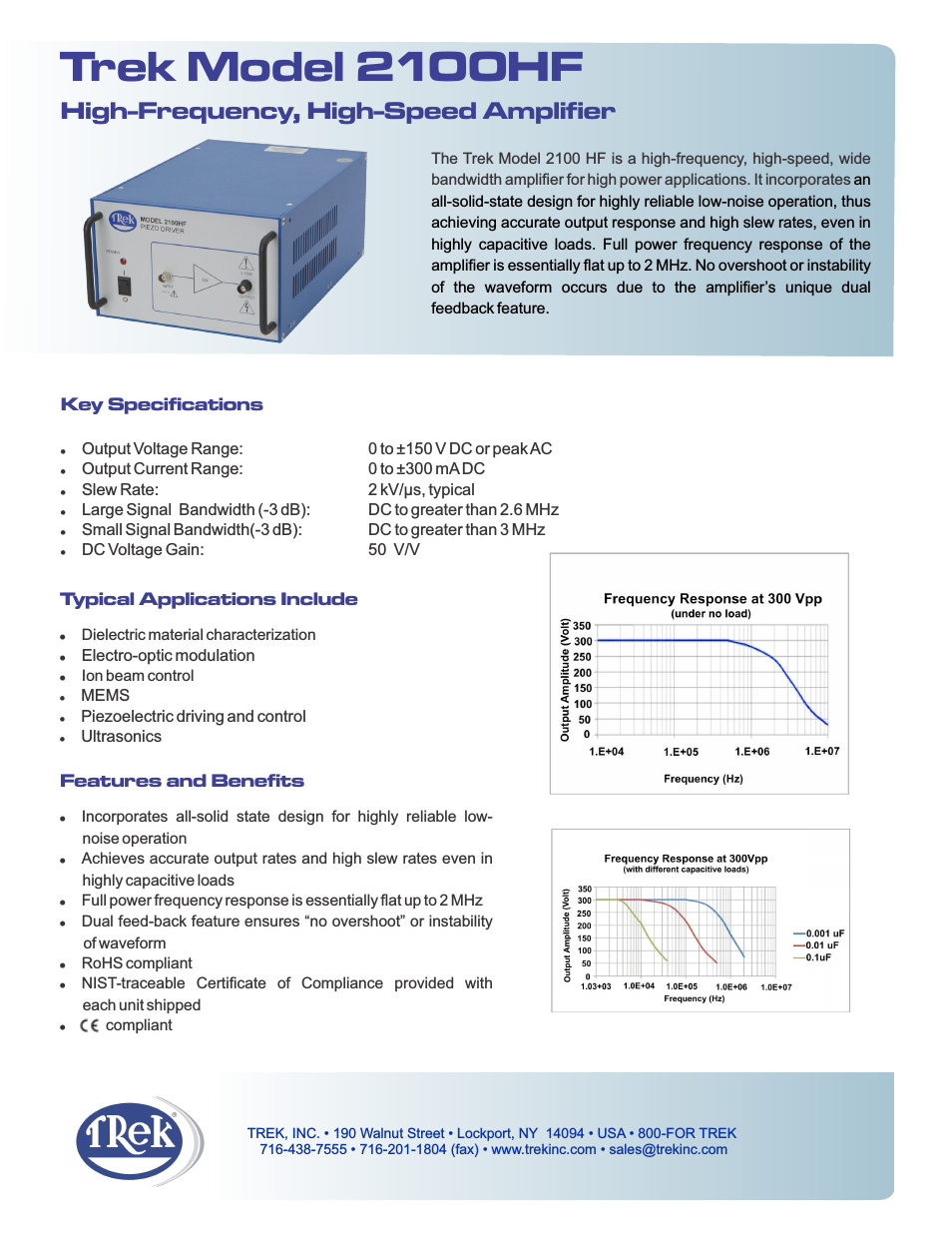 2100HF High-Voltage Power Amplifier