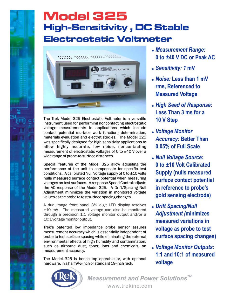 325 DC Stable Electrostatic Voltmeter