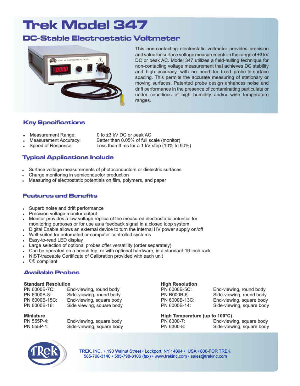 347 DC Stable Electrostatic Voltmeter