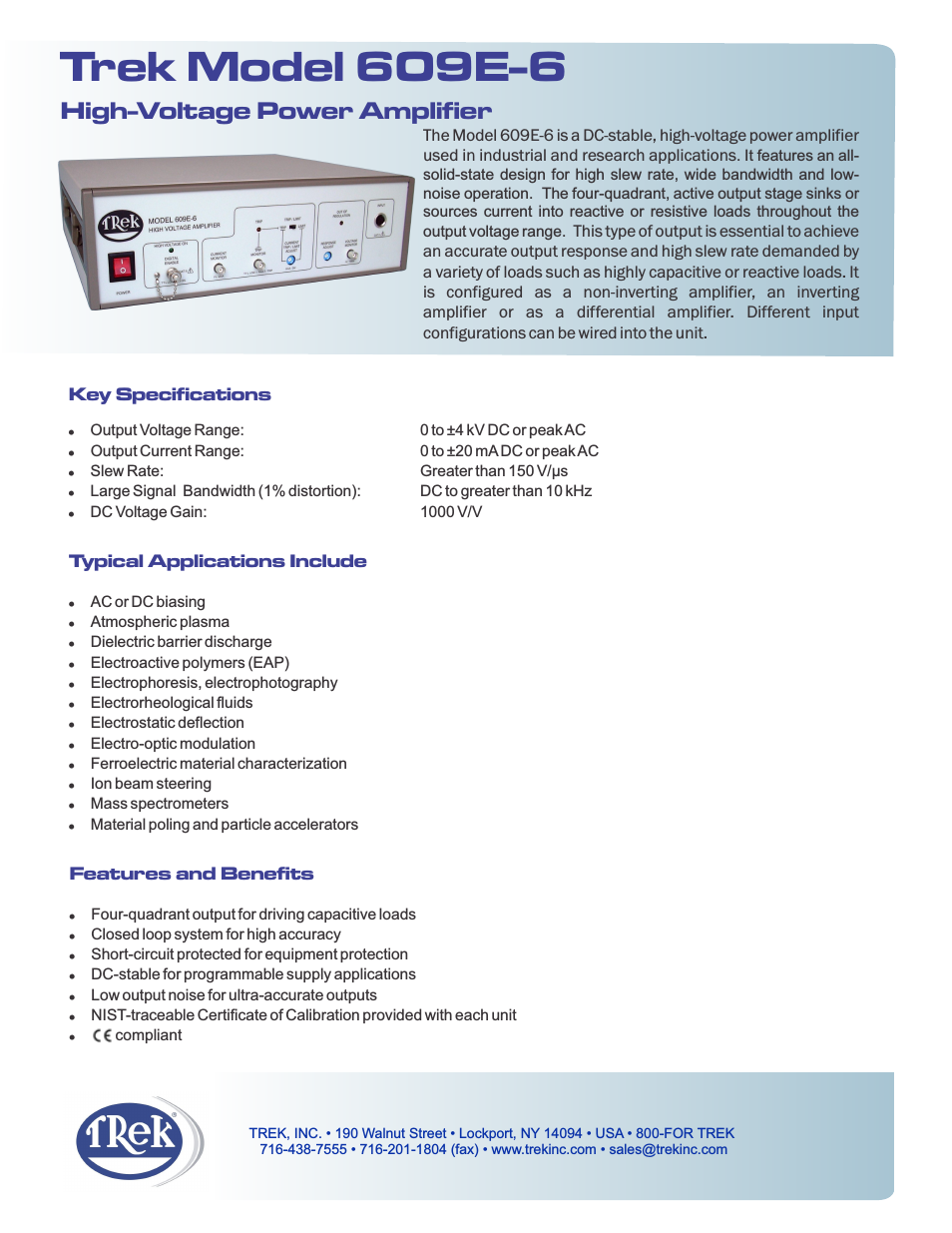 609E-6 High-Voltage Power Amplifier