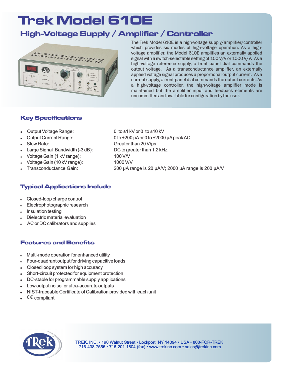 610E High-Voltage Power Amplifier