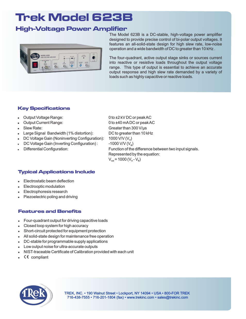 623B High-Voltage Power Amplifier