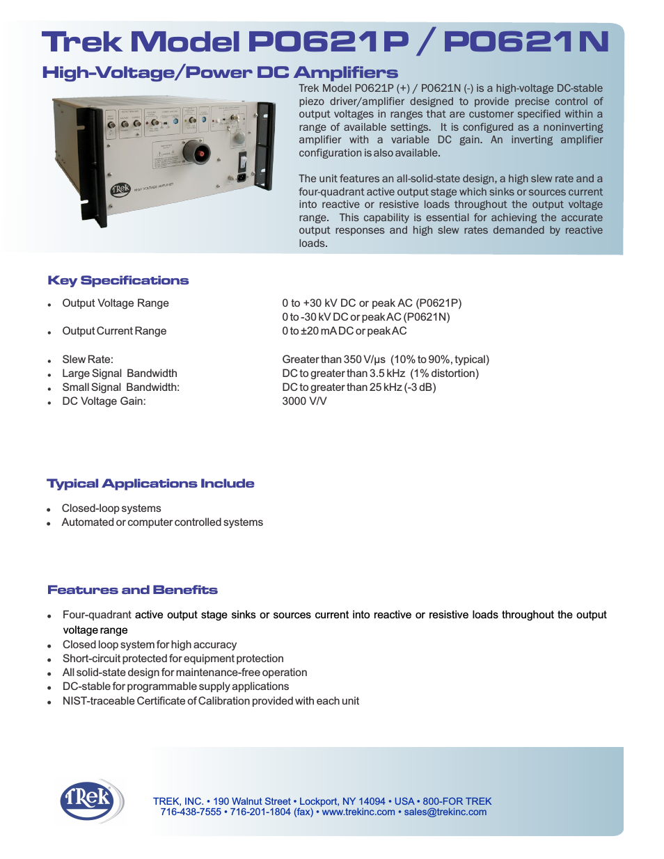 P0621 High-Voltage Power Amplifier