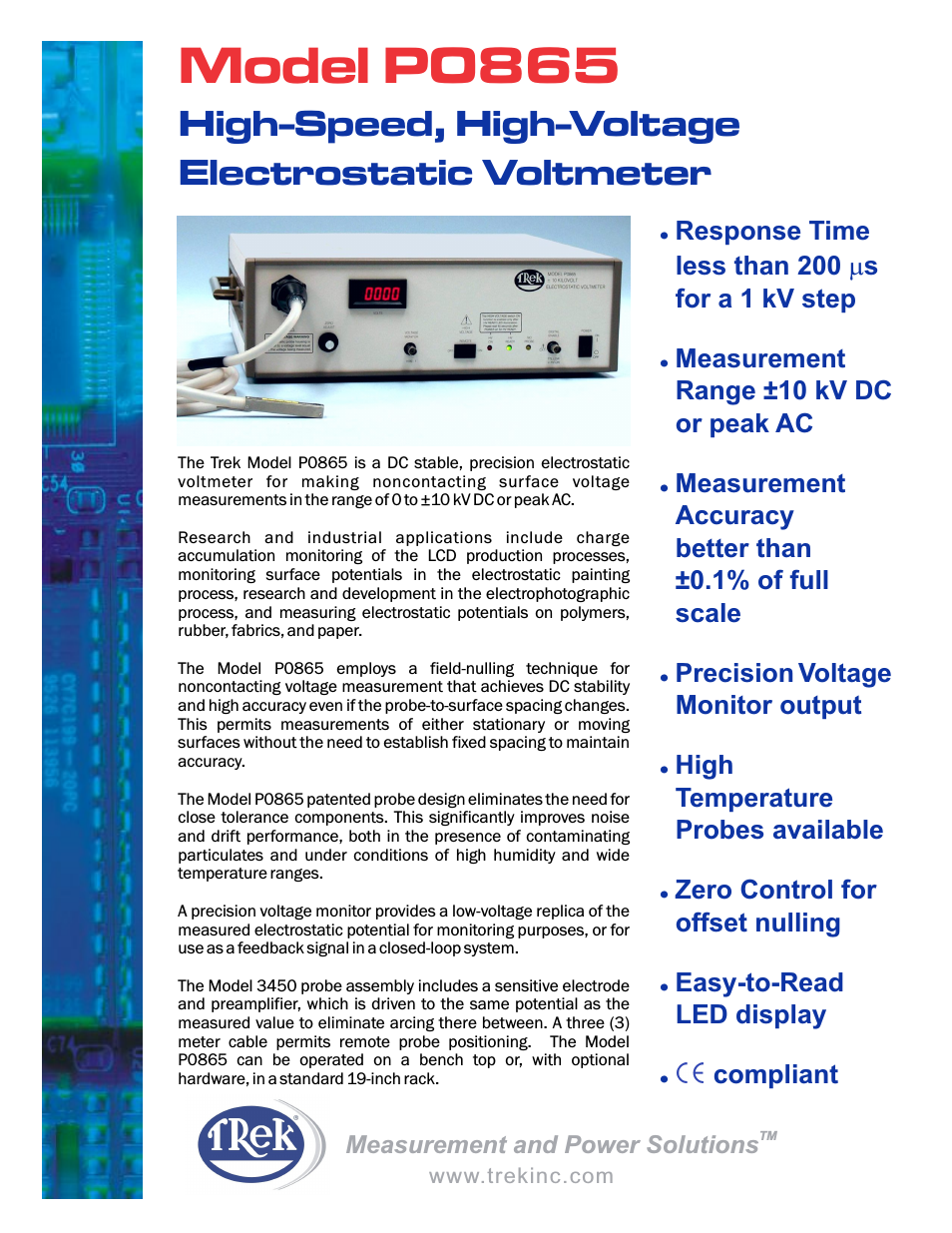 P0865 High-Voltage Electrostatic Voltmeter