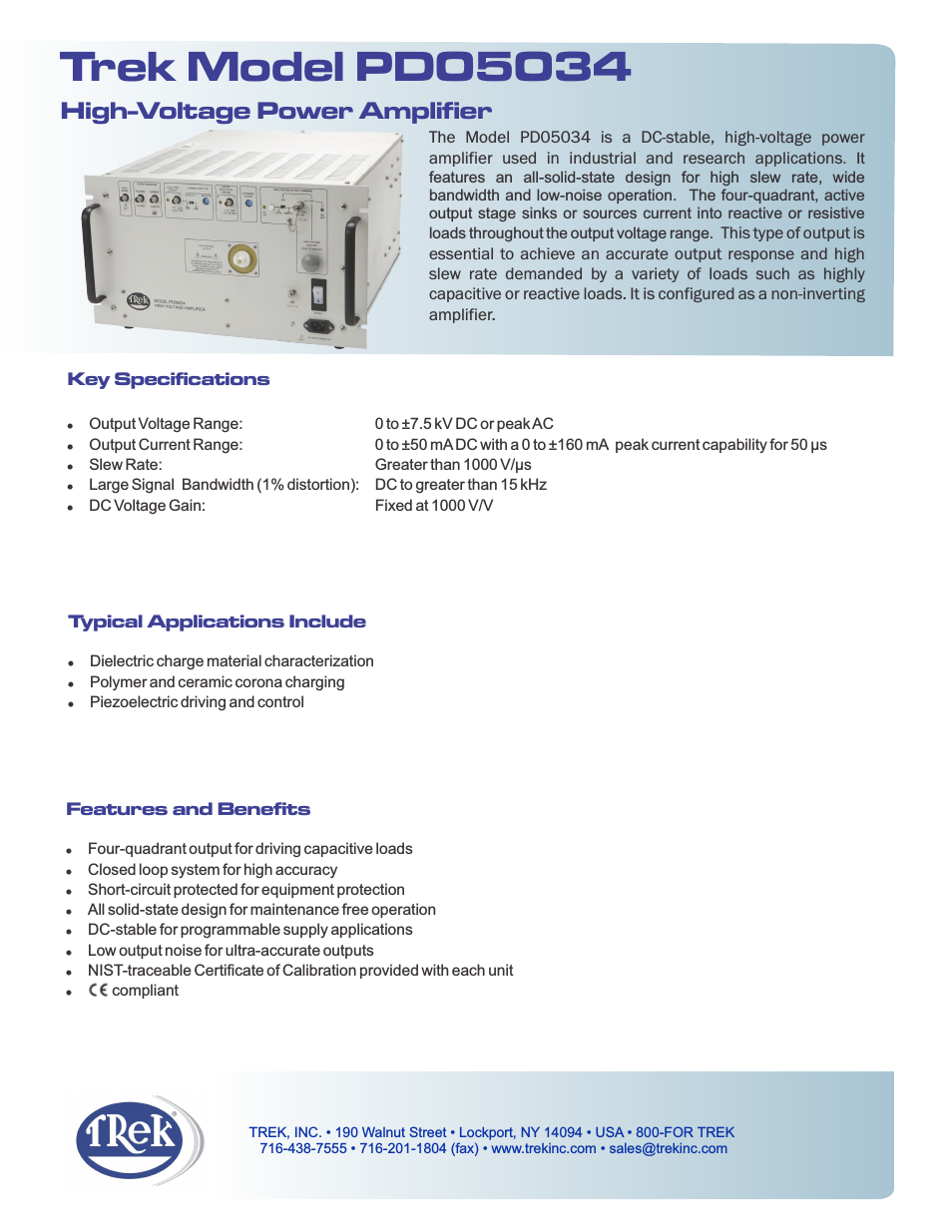 PD05034 High-Voltage Power Amplifier
