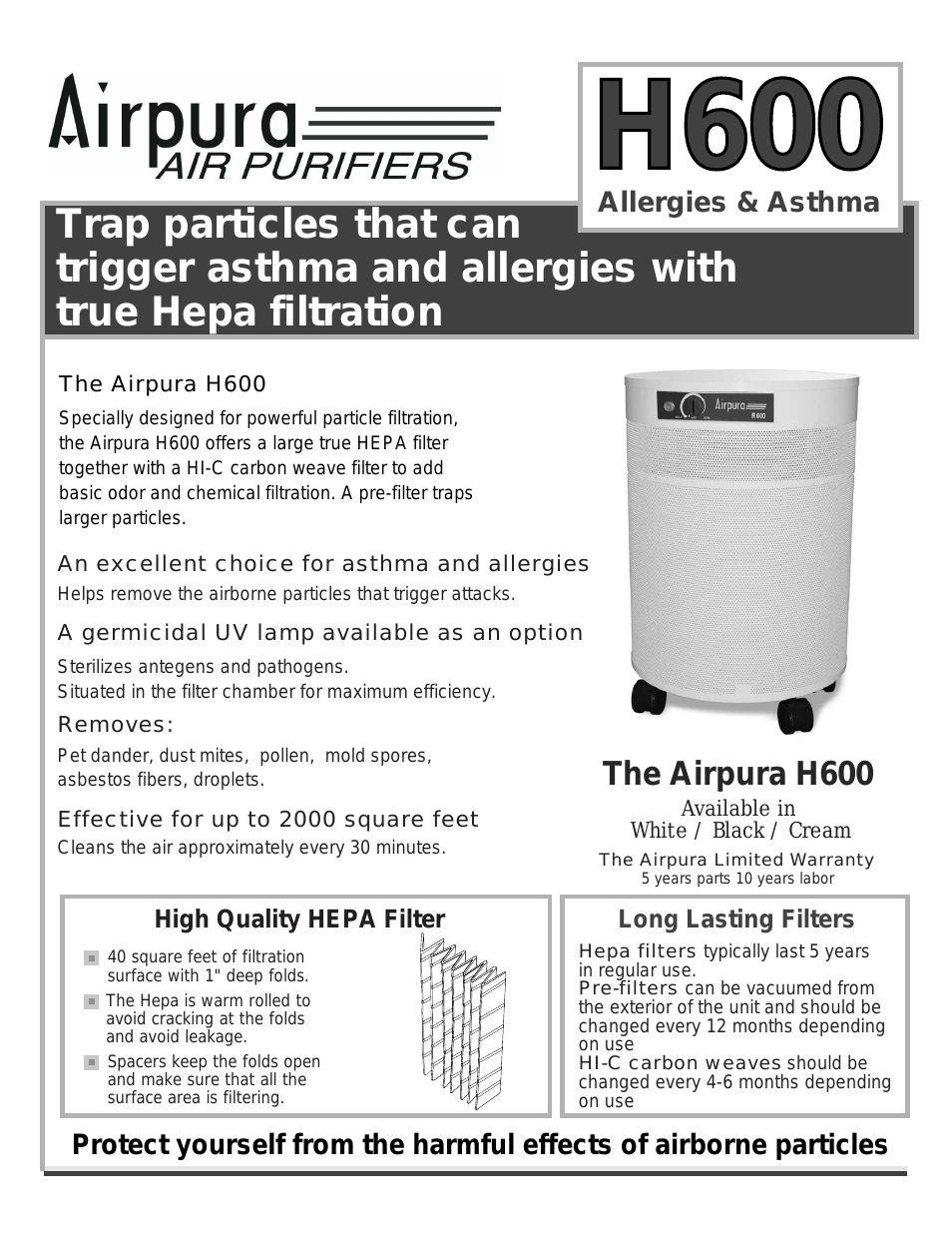Air Purifiers Airpura H600