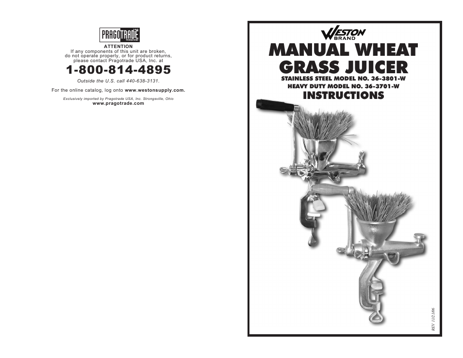 Manual Wheatgrass Juicer