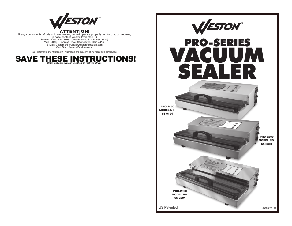 Pro 2100 Vacuum Sealers