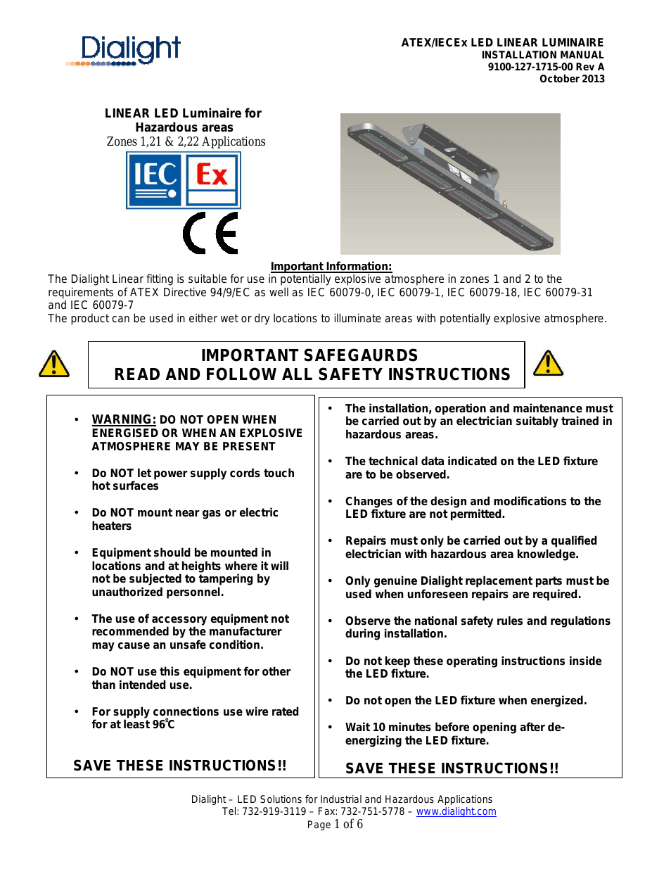 SafeSite LED Linear - ATEX/IECEx