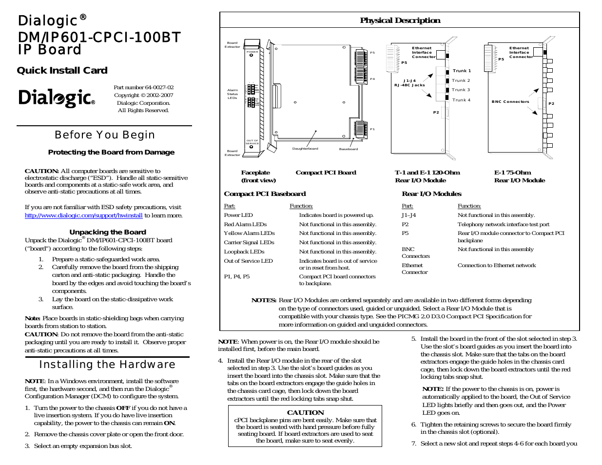 DM/IP601-CPCI-100BT