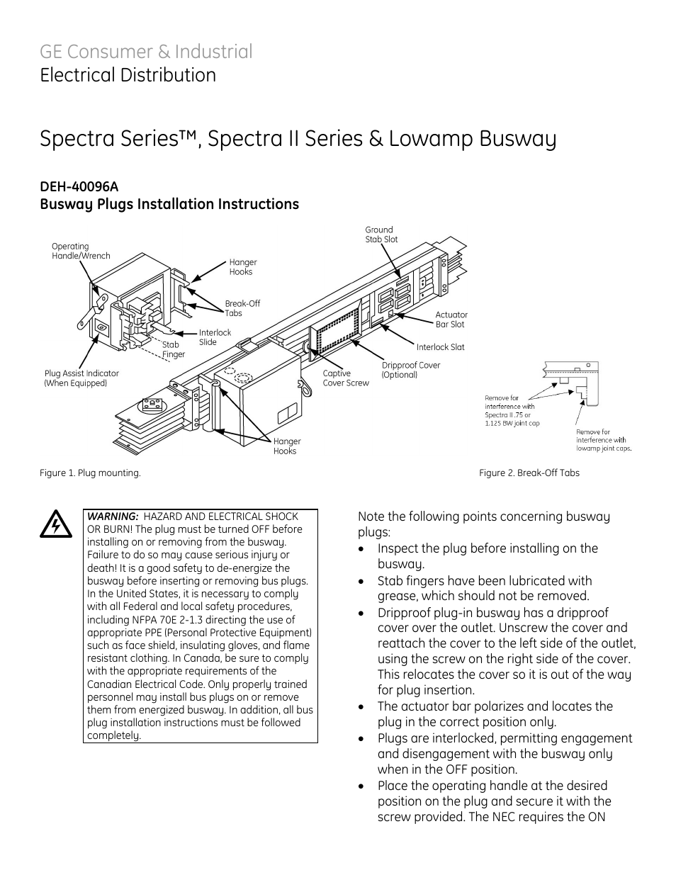 Spectra II Series Busway Plugs