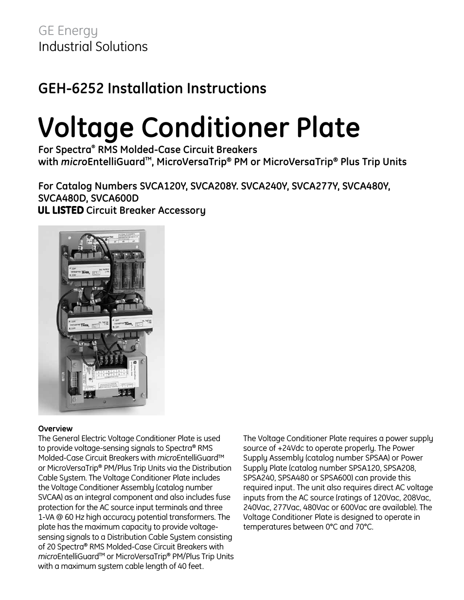 Voltage Conditioner Plate SVCA600D