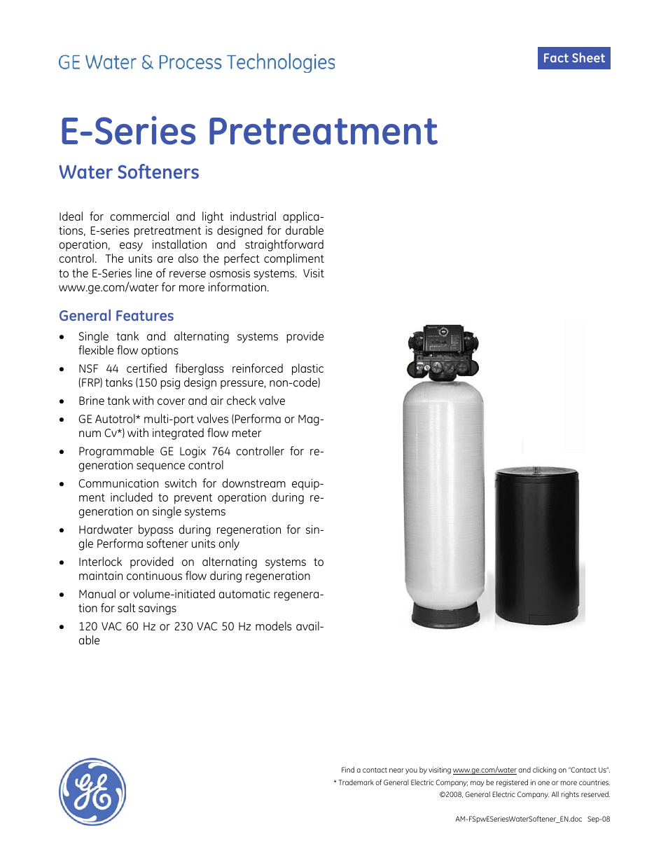 E-Series Pretreatment - Water Softeners