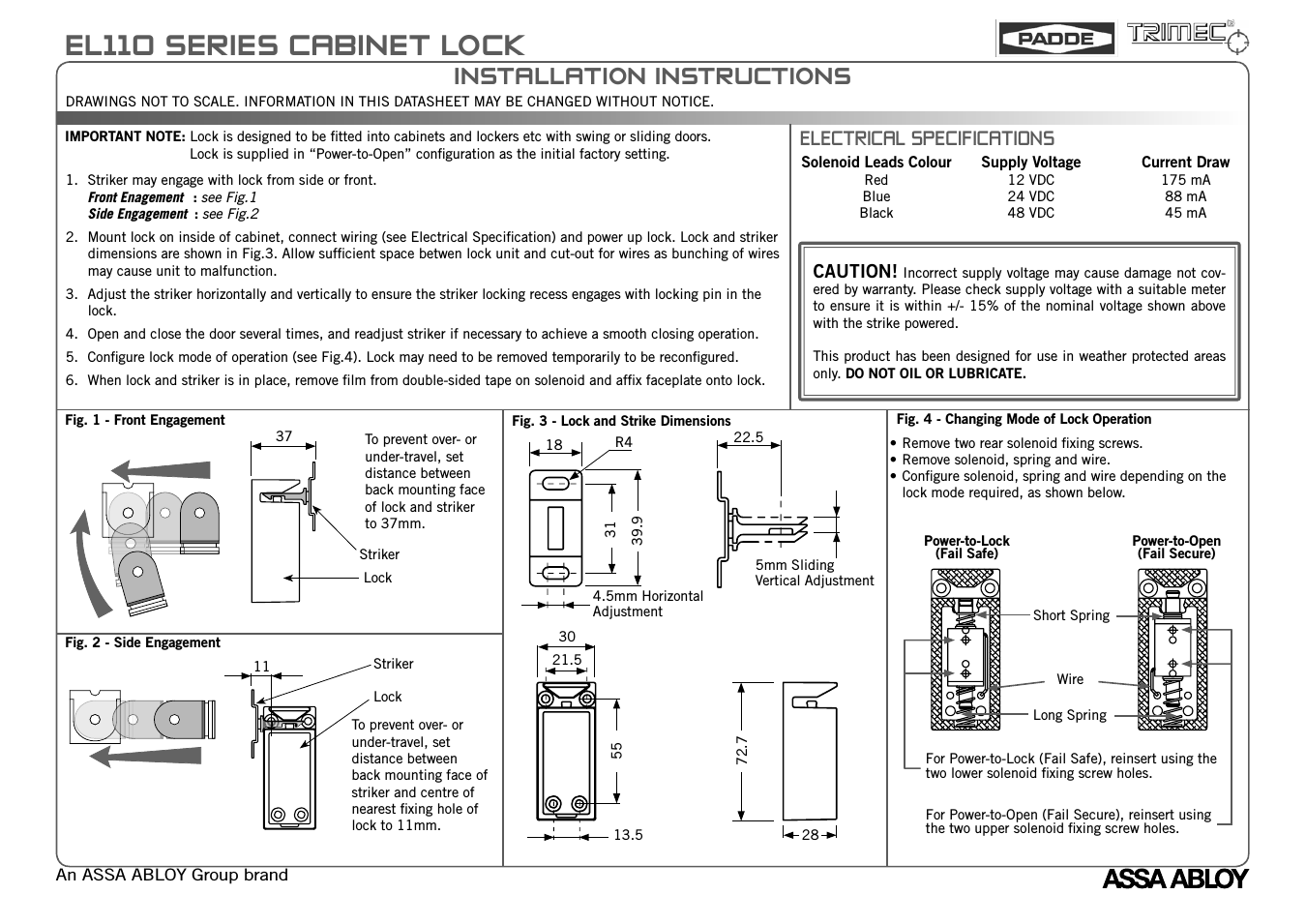 EL110 Electric Cabinet Lock