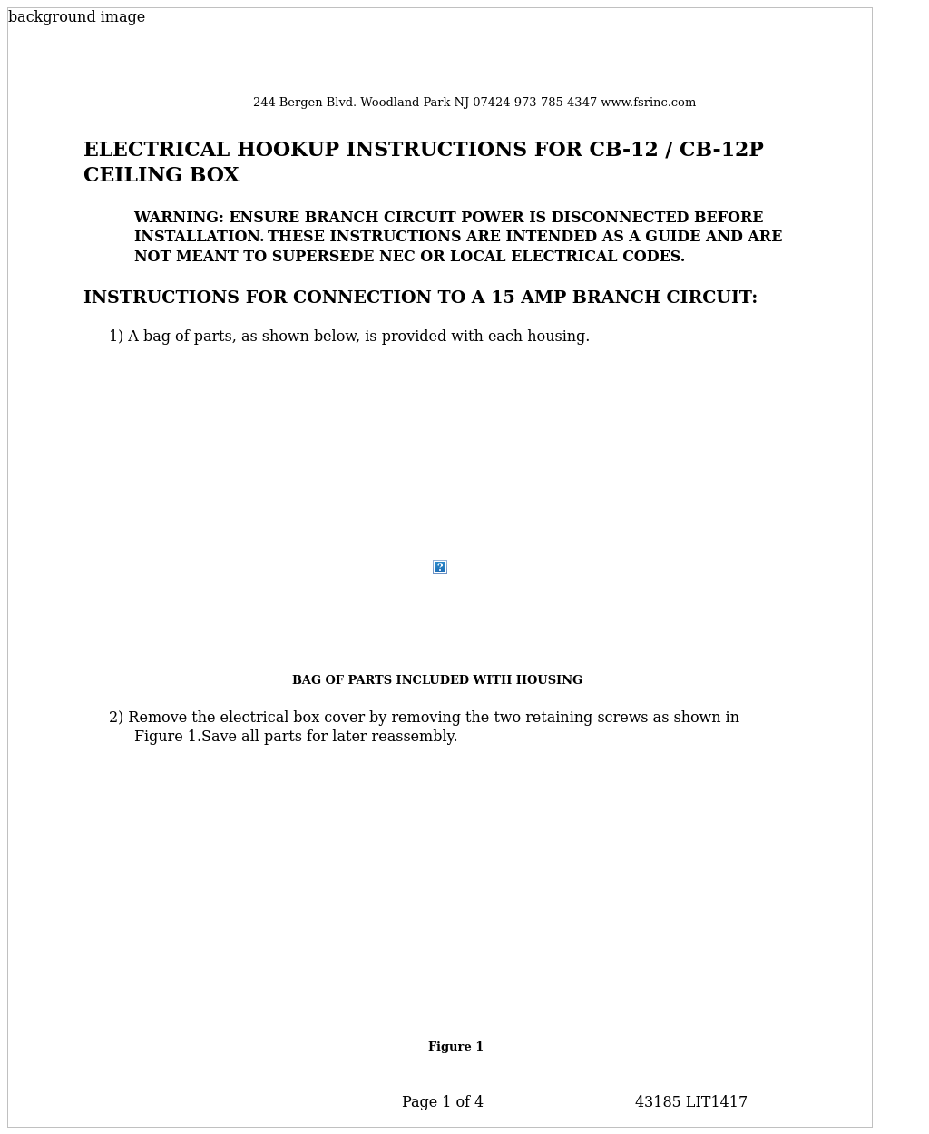 CB-12 / CB-12P ELECTRICAL HOOKUP INSTRUCTIONS