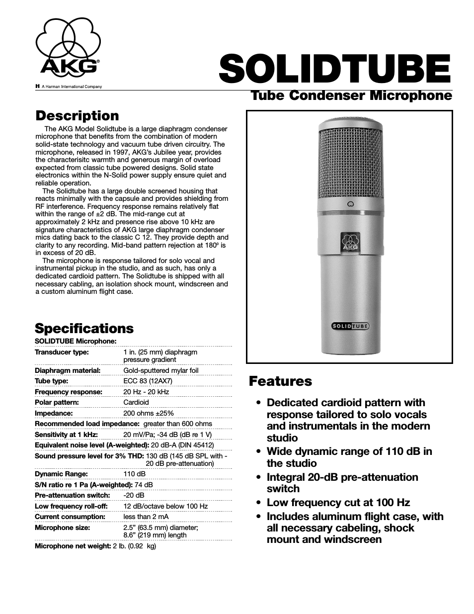 SOLID TUBE Tube Condenser Microphone