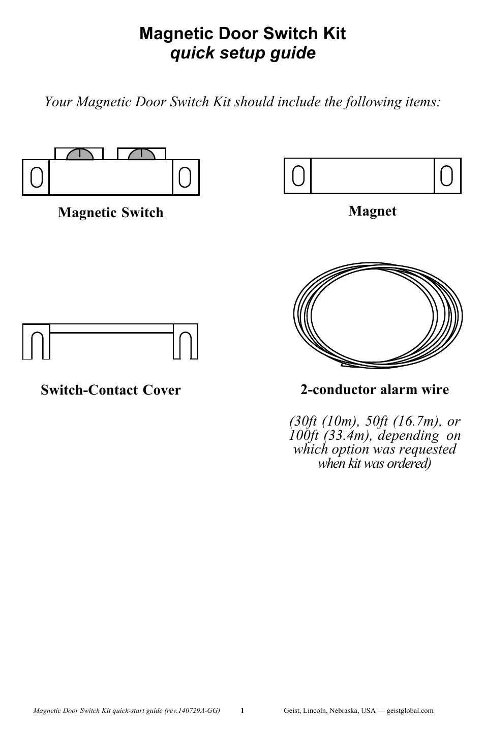 Magnetic Door Switch Kit