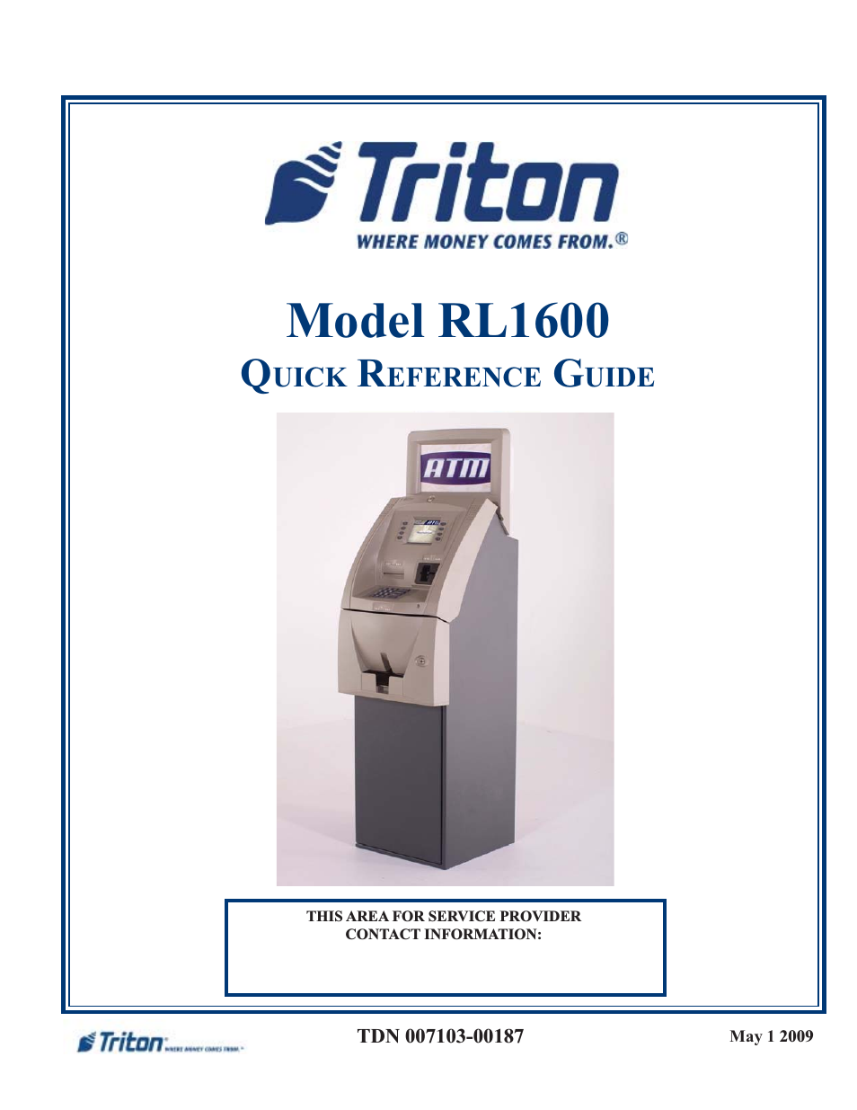 RL1600 Quick Reference Guide