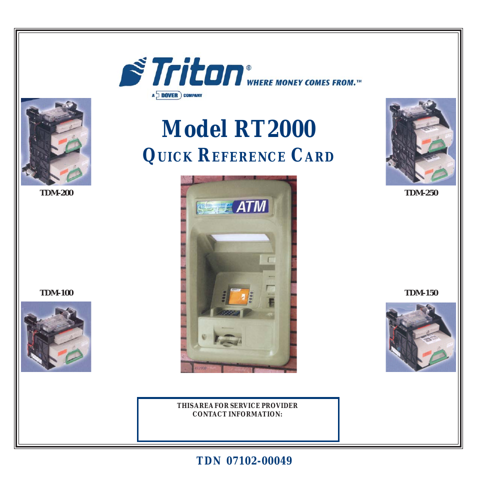 RT2000 Quick Reference Guide