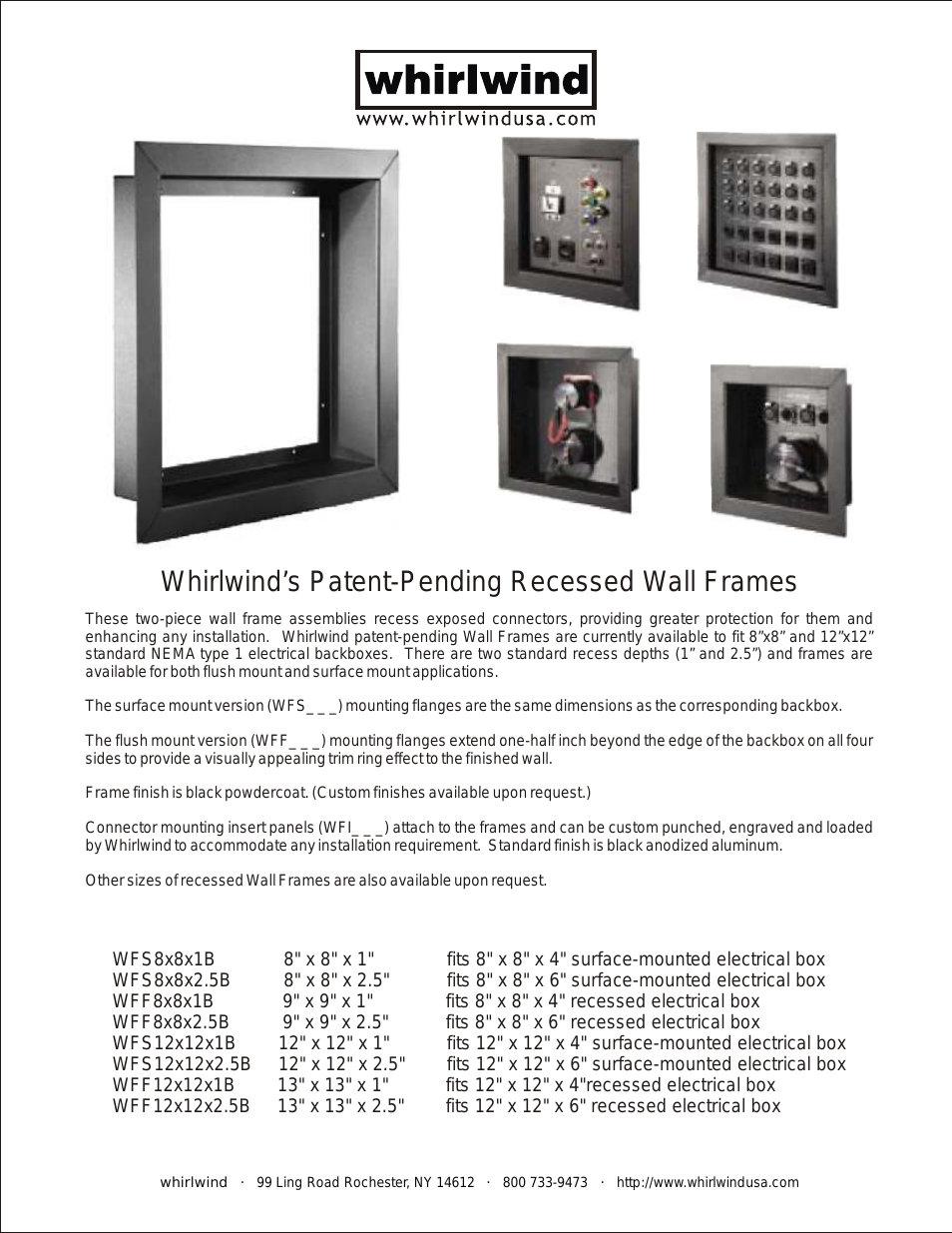Patent-Pending Recessed Wall Frames