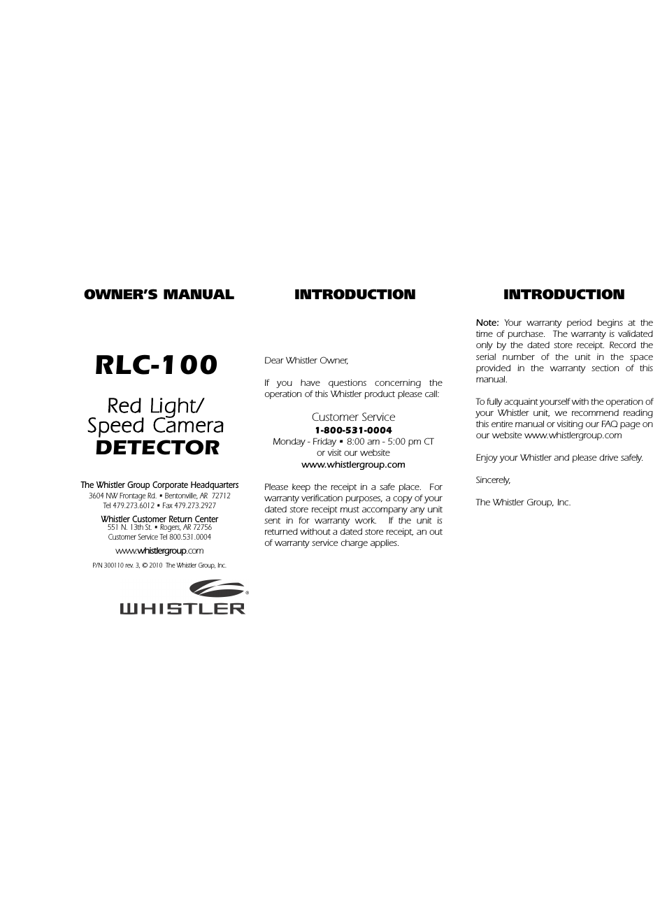 RED LIGHT/ SPEED CAMERA DETECTOR RLC-100